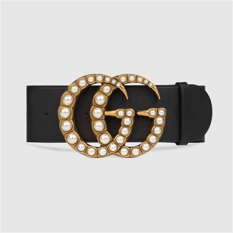 gucci leather belt with pearl gg 8 inch|tan gucci belt women.